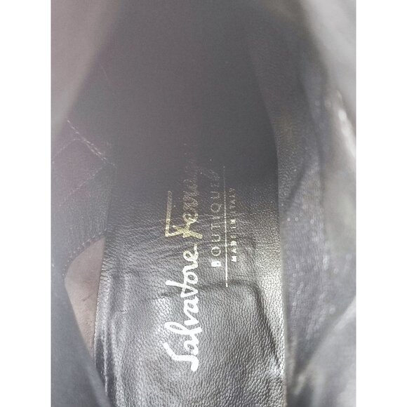Salvatore Ferragamo Women’s Black Suede Leather Ankle Boots Size 8.5B US - Picture 8 of 8